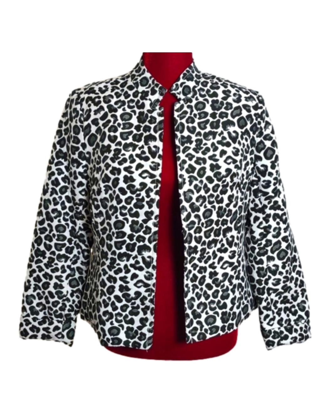 Erin Gray and Black Leopard Print Jacket Size: Small
